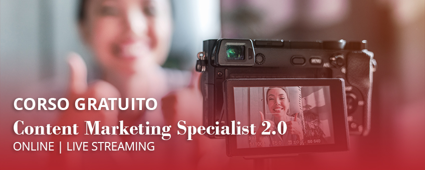 Corso Content Marketing Specialist 2.0 online su visual design, copywriting, video social e branding